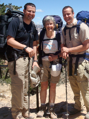 Theo backpacking in Grand Canyon National Park with her boys.